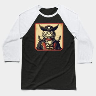 Cat pirate Baseball T-Shirt